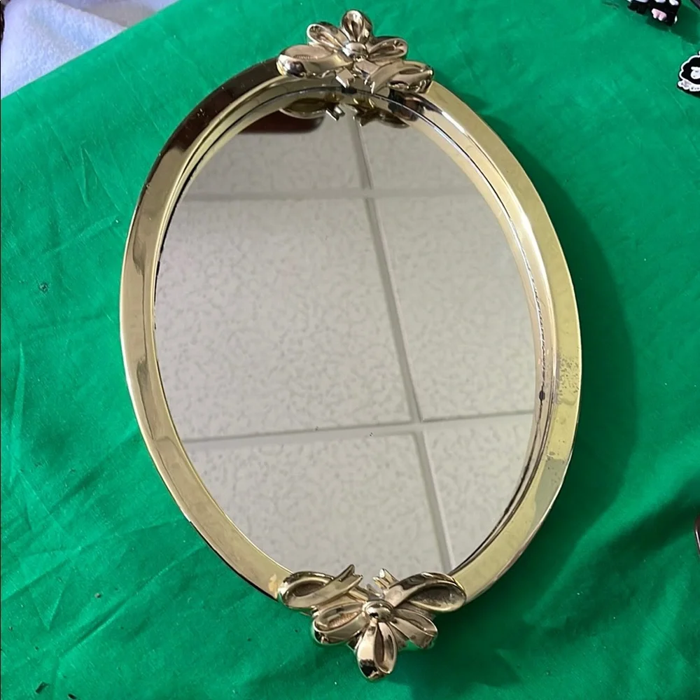 Elegant Gold Oval Wall Mirror